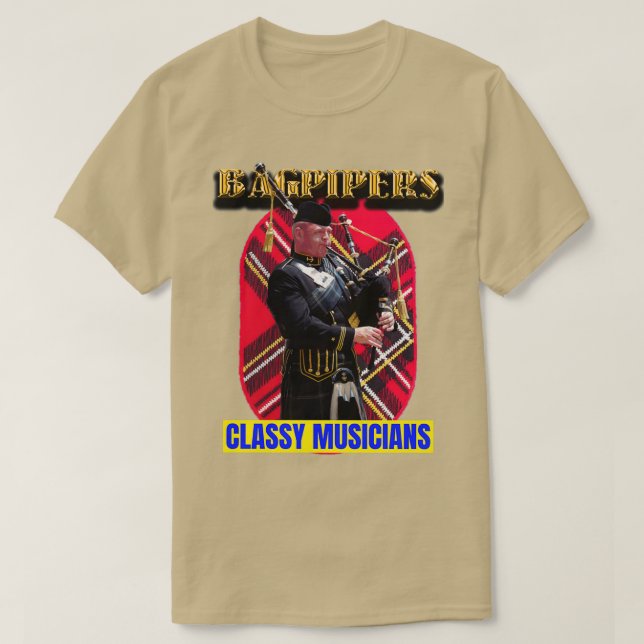Bagpipers Classy Musician 15 T Shirt (Design framsida)