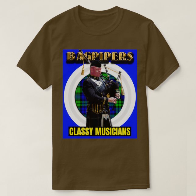 Bagpipers Classy Musician 18 T Shirt (Design framsida)
