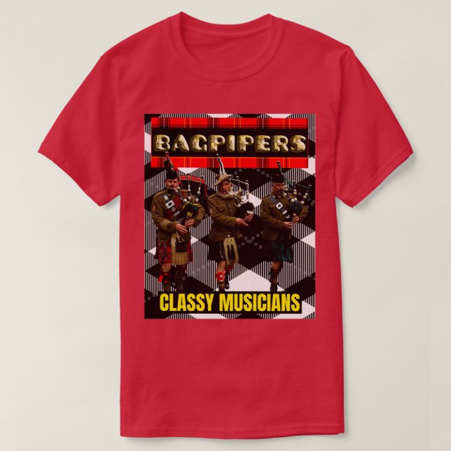 Bagpipers Classy Musician 7 T Shirt (Design framsida)