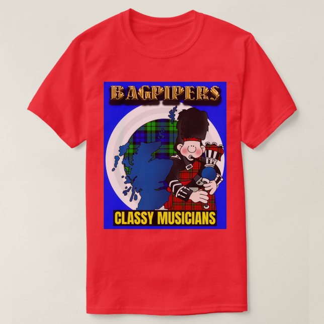 Bagpipers Classy Musician 8 T Shirt (Design framsida)