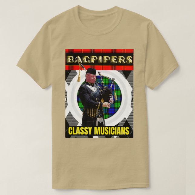 Bagpipers Classy Musician T Shirt (Design framsida)