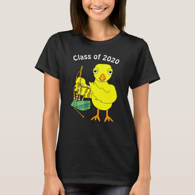 Bagpipes Chick Studenten T Shirt (Framsida)
