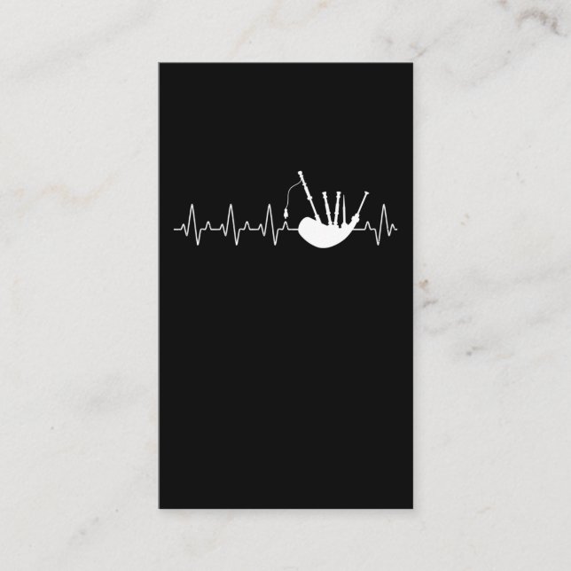 Bagpipes Heartslag Musician Bagpipe Player Visitkort (Framsida)