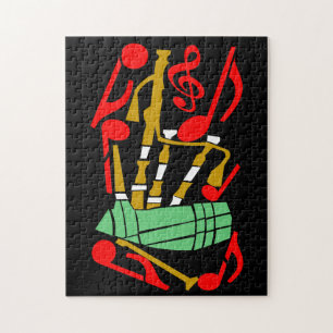 Bagpipes Red Musik noter Pussel