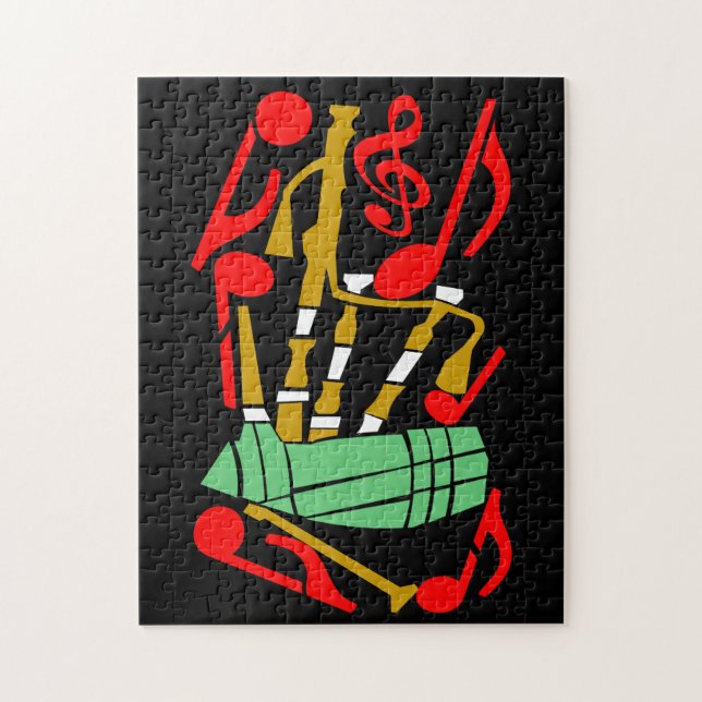 Bagpipes Red Musik noter Pussel (Vertikal)