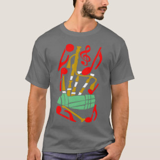 Bagpipes Red Musik noter vänner T Shirt