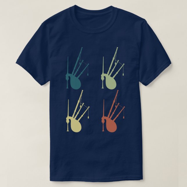 Bagpipes Retro T Shirt (Design framsida)