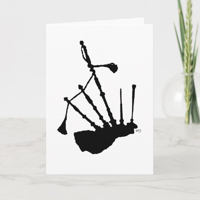 Bagpipes Silhouette Kort (Framsida)