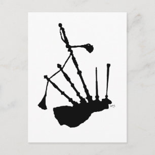 Bagpipes Silhouette Vykort