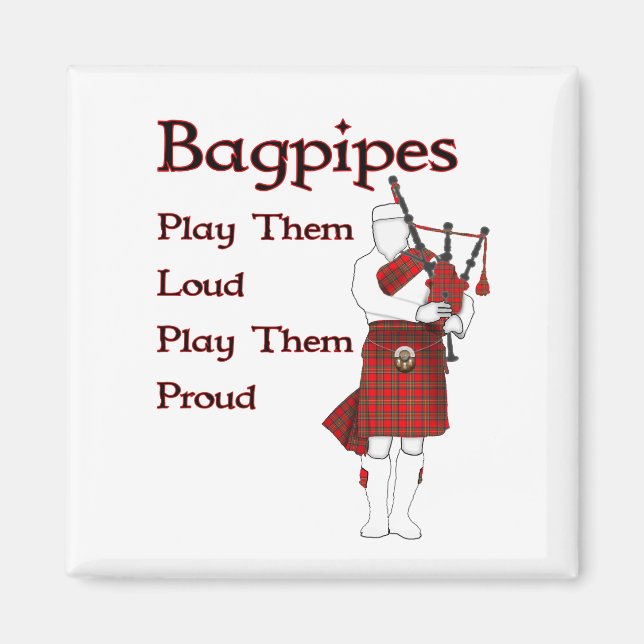 Bagpipes spelar dem Loud Magnet (Framsidan)