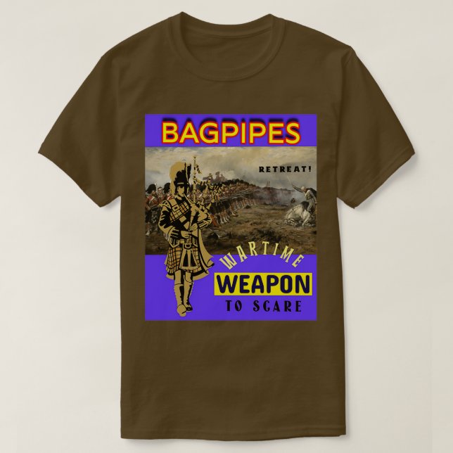 Bagpipes Weapon Krig 8 T Shirt (Design framsida)