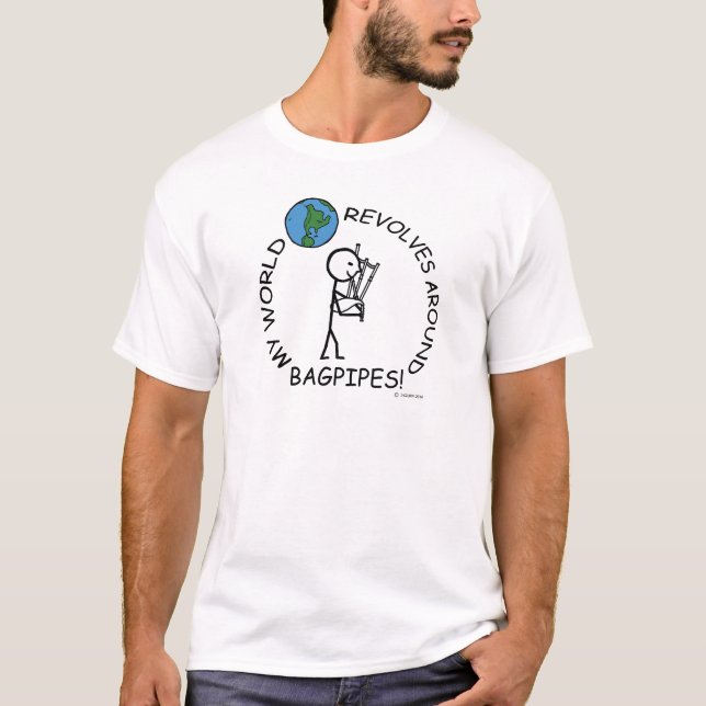 Bagpipes - World Revolves runt T-shirt (Framsida)