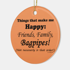 Bagpipor gör mig Lycklig Julgransprydnad Keramik