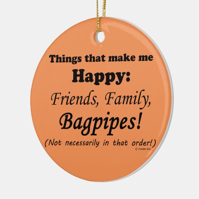 Bagpipor gör mig Lycklig Julgransprydnad Keramik (Vänster)