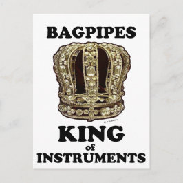 Bagpipor Kung i instrument Vykort