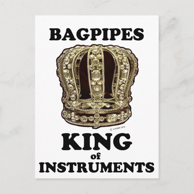 Bagpipor Kung i instrument Vykort (Framsida)