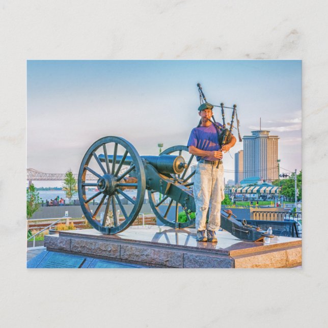 Bagpipor med Sunset Postcard Vykort (Framsida)