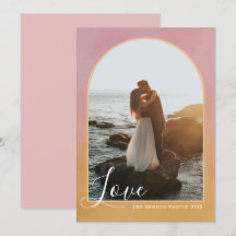 Bågscript Kärlek Målad Rosa Guld Vertikal