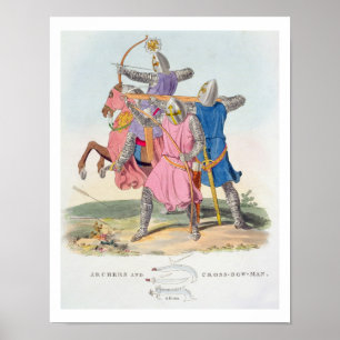 Bågskyttar och enbågskytt, 1312, från 'forntida poster