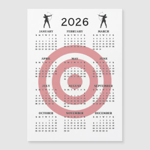 Bågskytte Design 2026 Kalender Magnetisk Kort