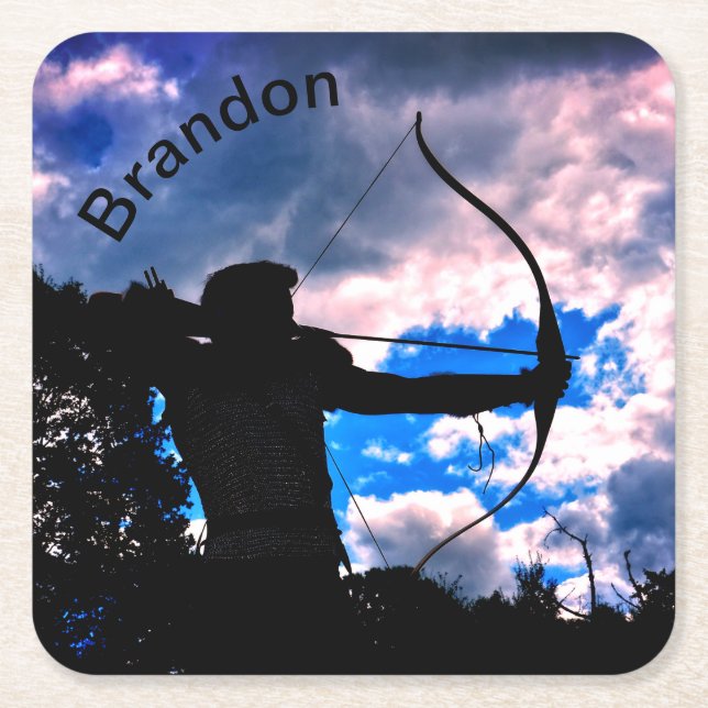 Bågskytten Underlägg Papper Kvadrat (Framsidan)