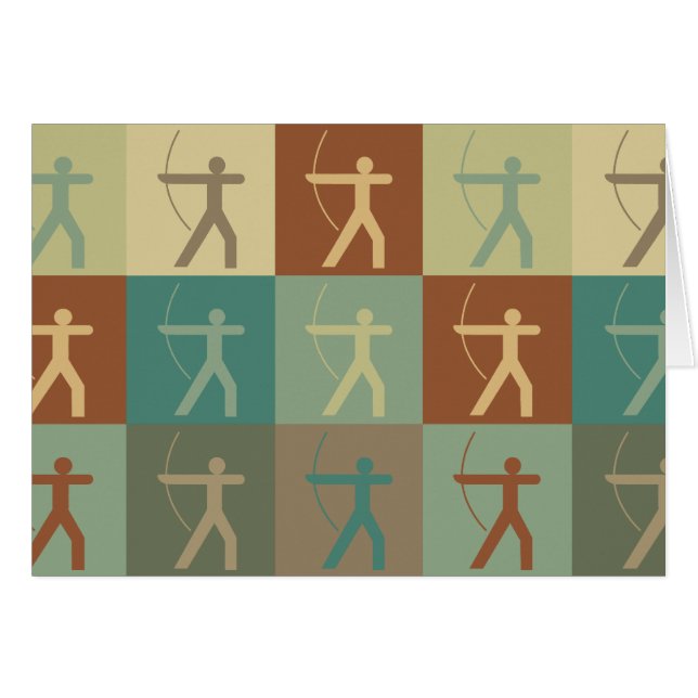 Bågskyttepopkonst Hälsningskort (Framsidan Horizontal)