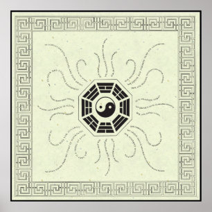 Bagua med bekräftelser poster