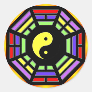 Bagua Yin Yang gåvor Runt Klistermärke