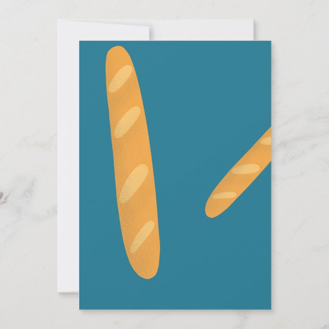 Baguettebrödbun Inbjudningar (Baksida)