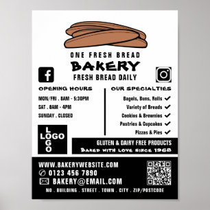 Baguettes, bakers, bakerbutiks-Advert, färsk Poster