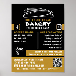 Baguettes, bakers, bakerbutiks-Advert, färsk Poster