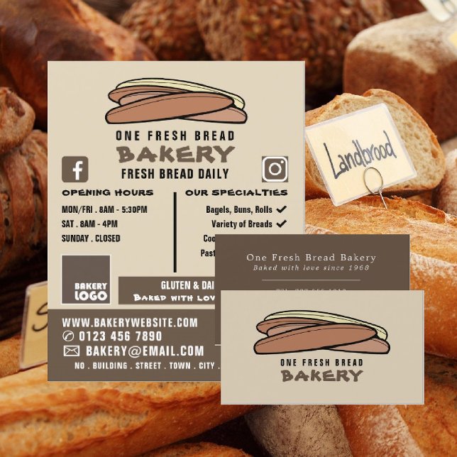 Baguettes, bakers, bakerbutiks-Advert, färsk Reklamblad (Skapare uppladdad)