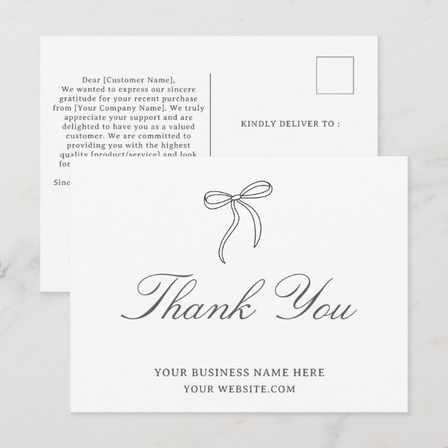 Bågverksamhet Tack Vykort (Fram/baksida)