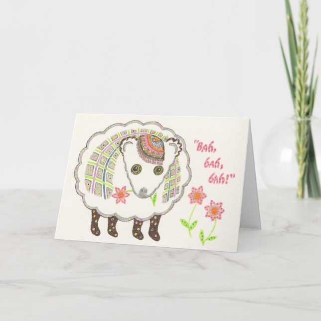 Bah bah bah notecard kort (Framsida)
