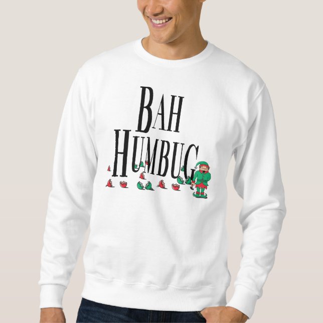 Bah Bumbug T skjortatröja Lång Ärmad Tröja (Framsida)