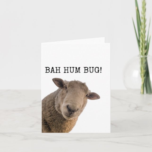 Bah Hum Kryp, Funny, Cute, Sheep, julkort Kort (Framsida)