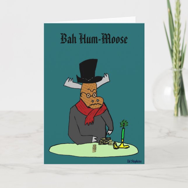 Bah Hum-Moose Helgkort (Framsida)