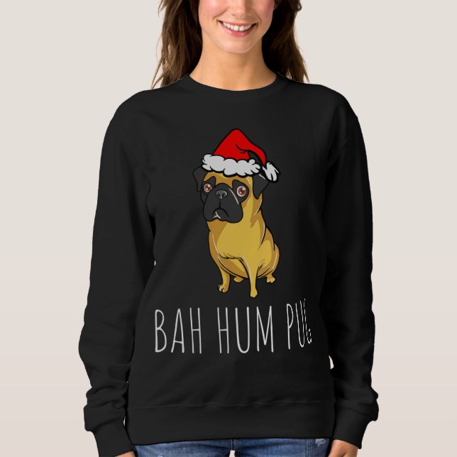 Bah Hum Pug Cute Funny Puppy Hund Pet-jul T Shirt (Framsida)