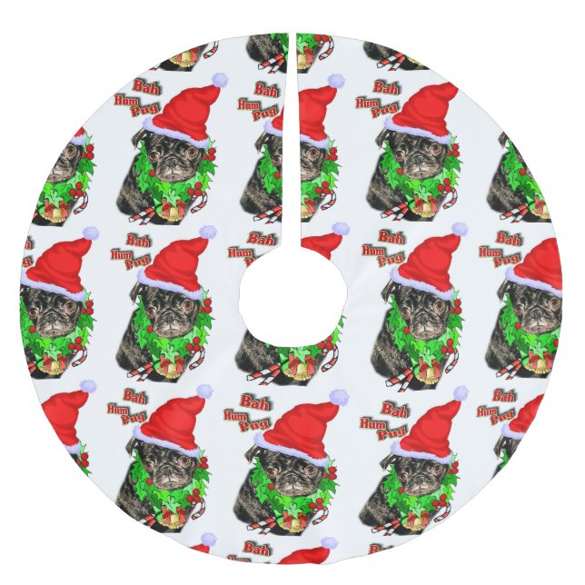 Bah Hum Pug jul Julgransmatta Borstad Polyester (Framsidan)