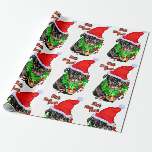 Bah Hum Pug jul Presentpapper (Utrullad)
