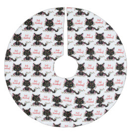 BAH HUMBUG ARG BLACK KITTEN MED LJUS JULGRANSMATTA BORSTAD POLYESTER