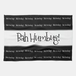 Bah humbug black christmas kökshandduk