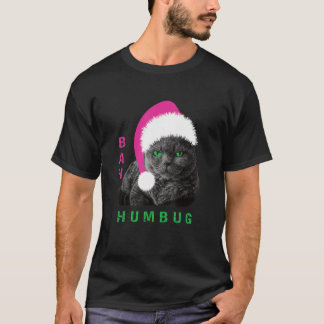 Bah Humbug Cat Santa Hat jul Helgdag_1 T Shirt