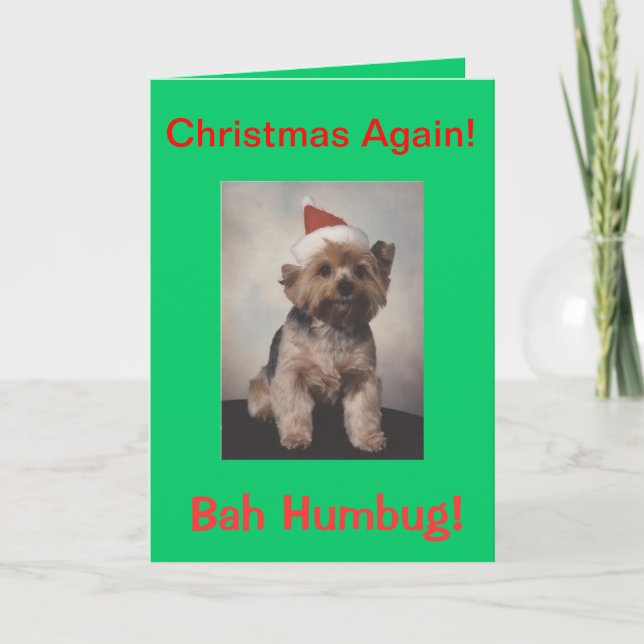 Bah Humbug doggie tshirt Helgkort (Framsida)