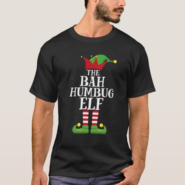Bah Humbug Elf Family Matching jul Pajama T Shirt (Framsida)