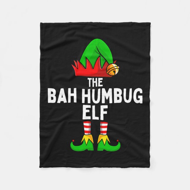 Bah Humbug Elf Matching Family jul Fleecefilt (Framsidan)