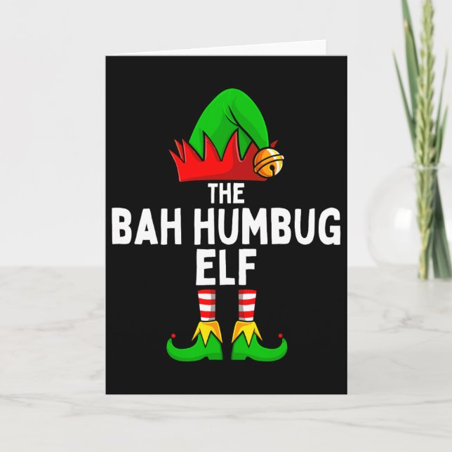 Bah Humbug Elf Matching Family jul Kort (Framsida)