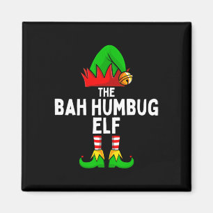 Bah Humbug Elf Matching Family jul Magnet