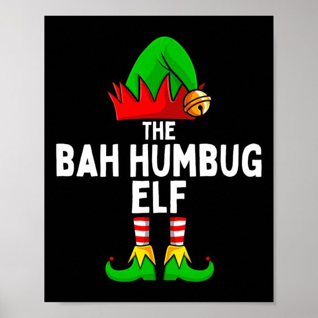 Bah Humbug Elf Matching Family jul Poster (Framsidan)