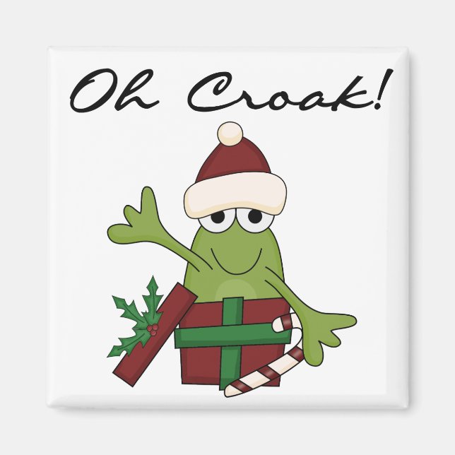 Bah Humbug Frog jul Tshirts och Gifts Magnet (Framsidan)